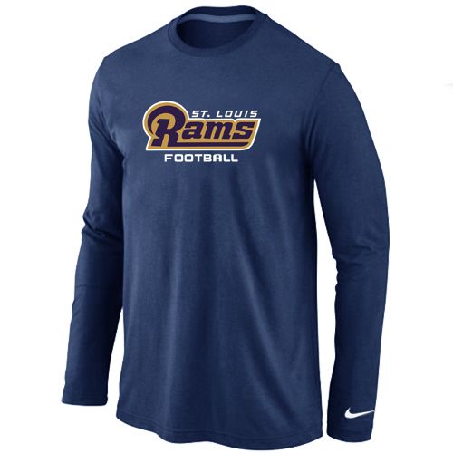 Nike Los Angeles Rams Authentic Font Long Sleeve NFL T-Shirt - Dark Blue